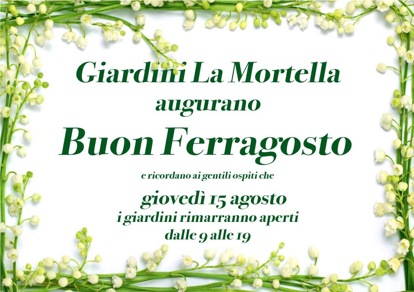 Apertura di Ferragosto, giovedì 15 agosto, dalle 9 alle 19